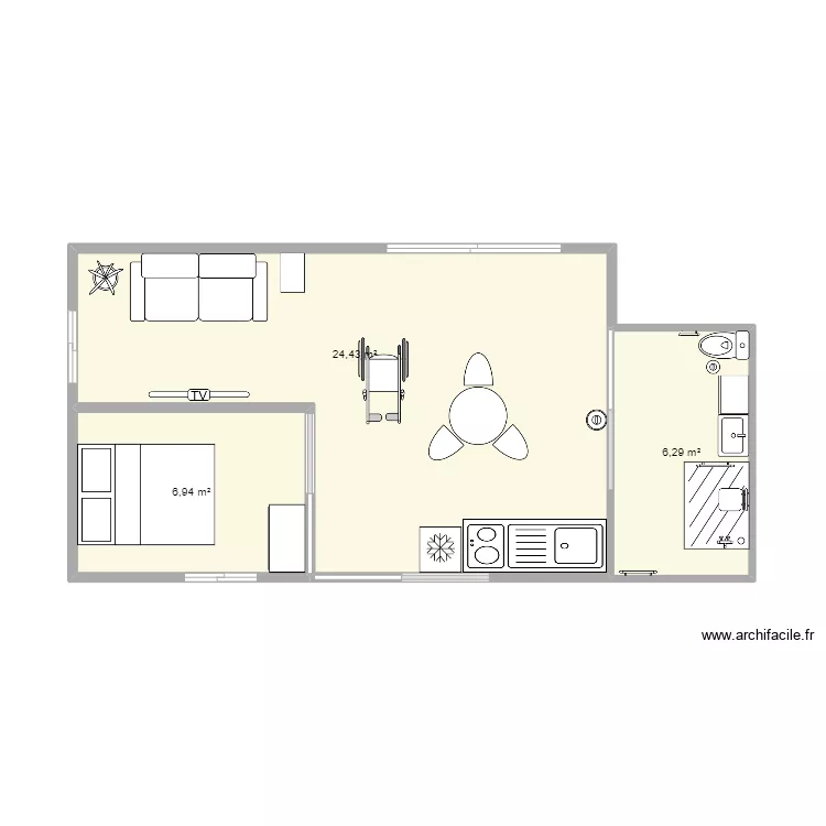 STUDIO POUR PMR. Plan de 