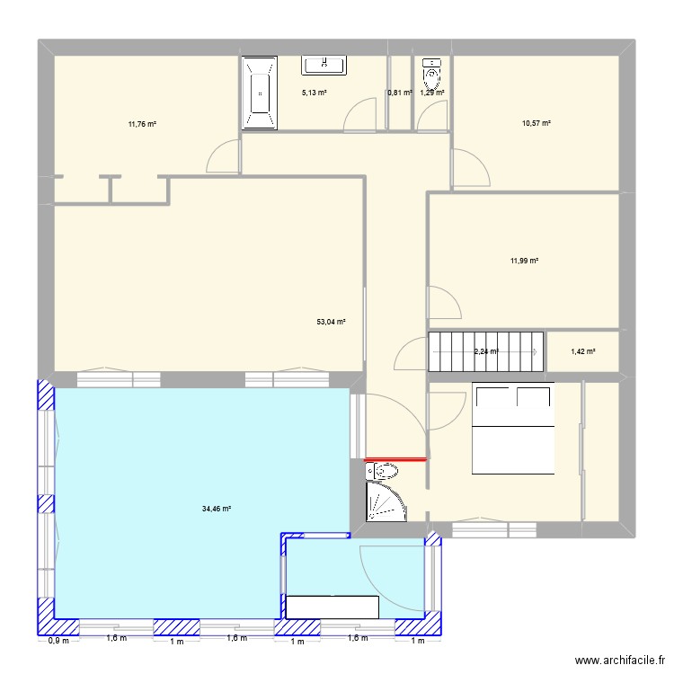 maison 2. Plan de 10 pièces et 133 m2