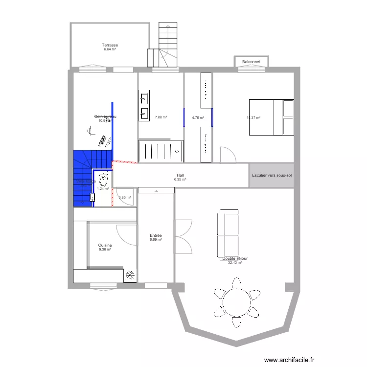 Maison Renov option 2. Plan de 