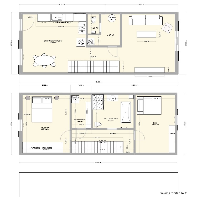 Maison plan définitif 22.xxx. Plan de 8 pièces et 102 m2