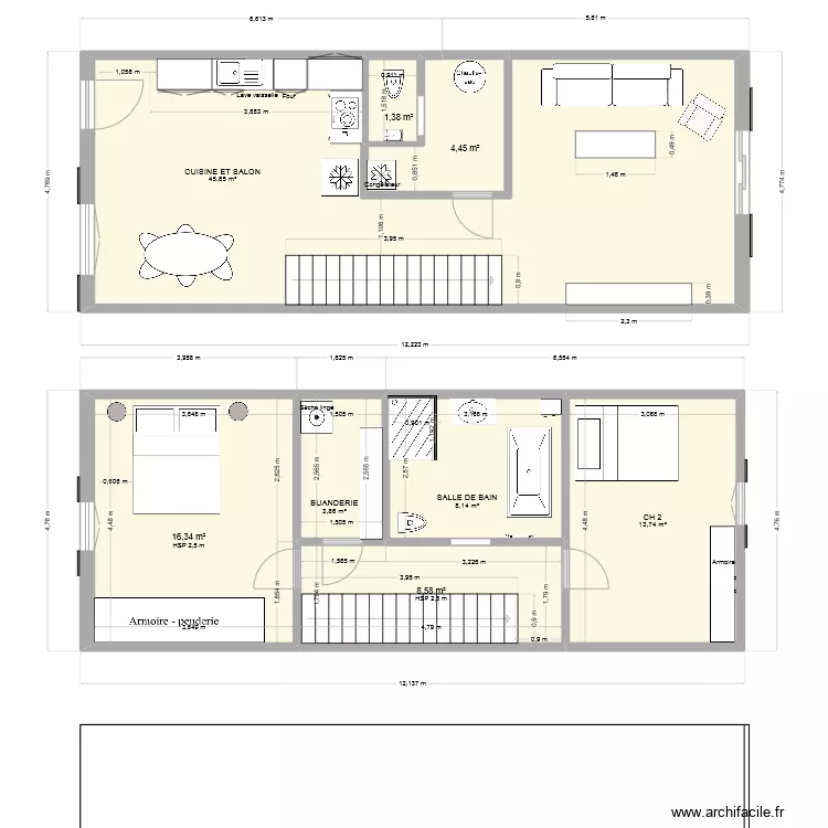 Maison plan d&eacute;finitif 22.xxx. Plan de 