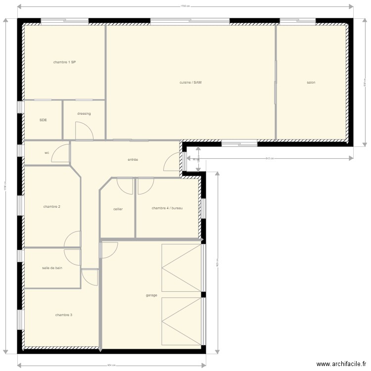 plan définie juju. Plan de 14 pièces et 181 m2