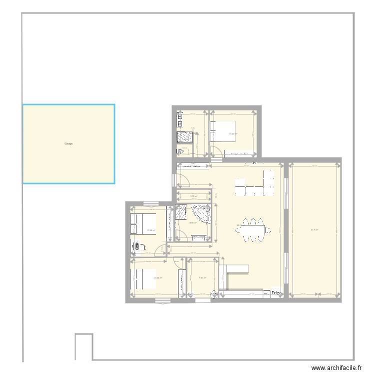 essai 1 . Plan de 0 pièce et 0 m2