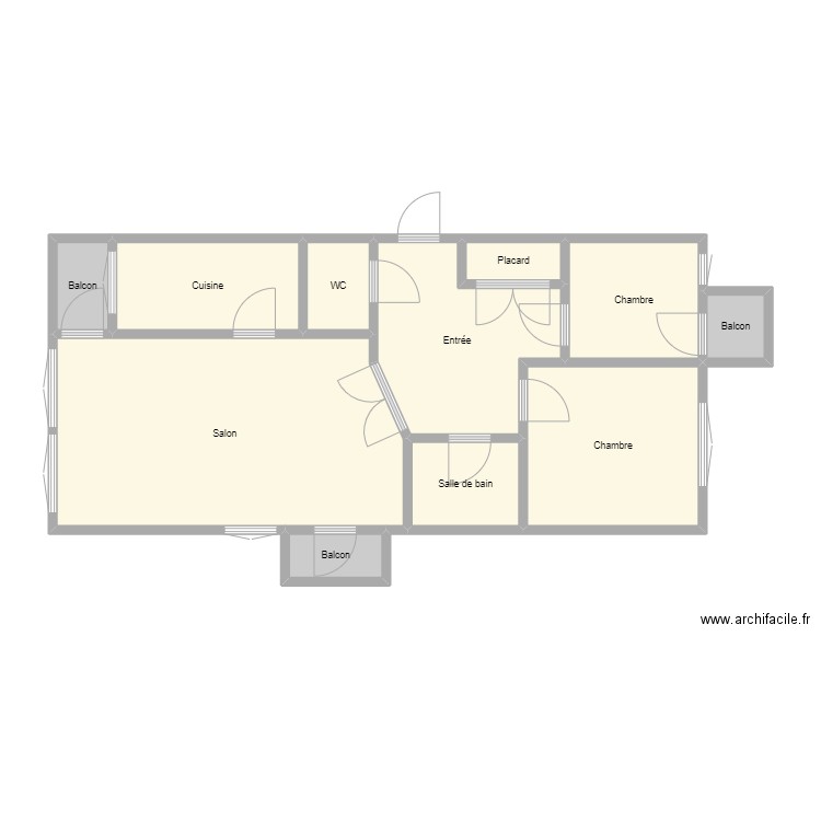 thrajh. Plan de 11 pièces et 64 m2