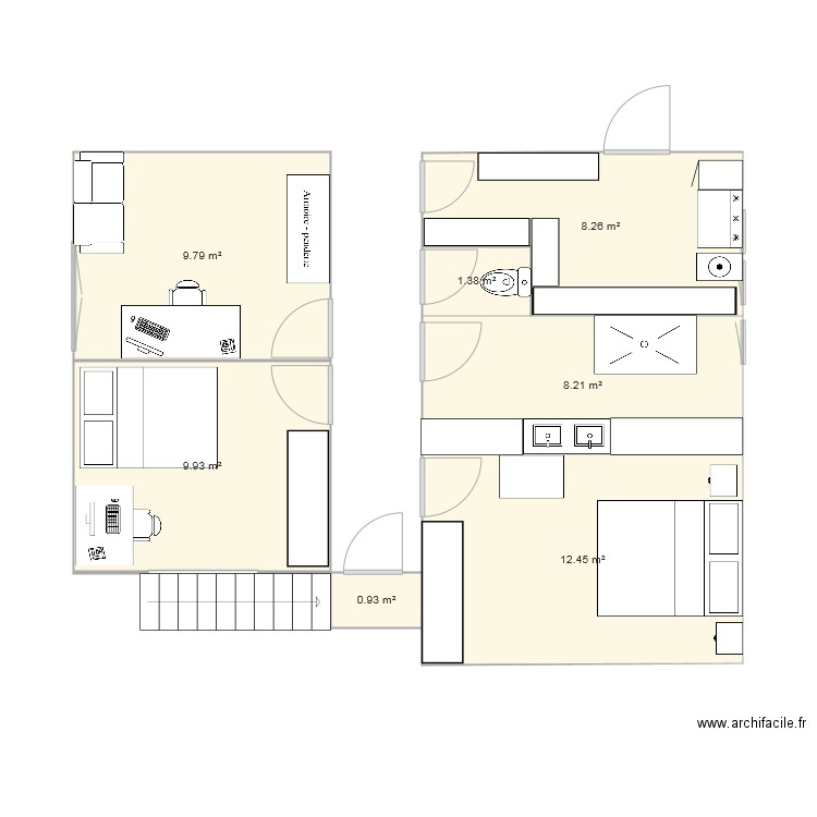 THARON partie recente meublée 2. Plan de 0 pièce et 0 m2