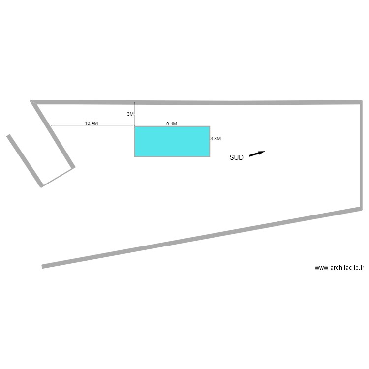 piscine 23dvc . Plan de 1 pièce et 36 m2