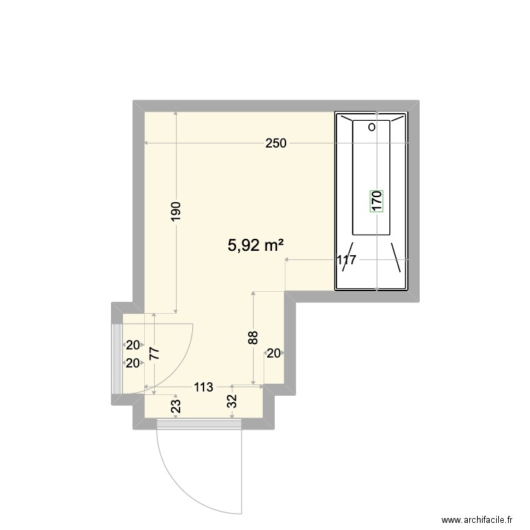 SDB RDC DEST. Plan de 0 pièce et 0 m2
