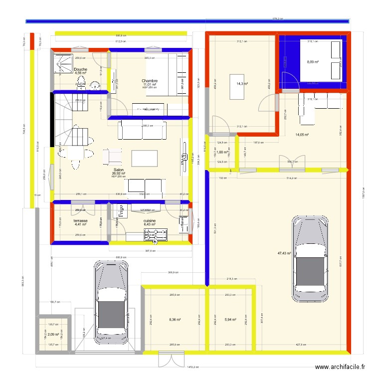 chez moi 11. Plan de 13 pièces et 156 m2