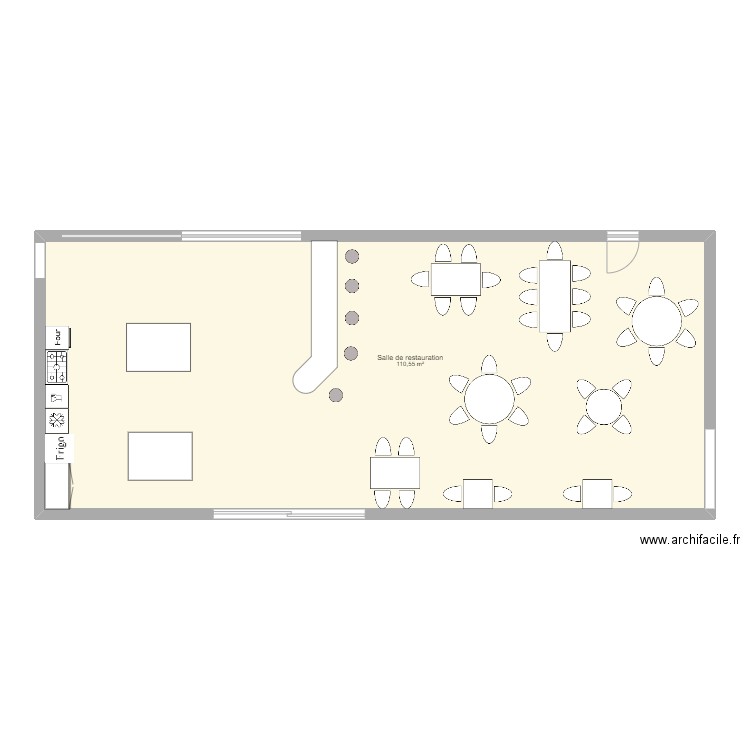 salle de restauration. Plan de 0 pièce et 0 m2