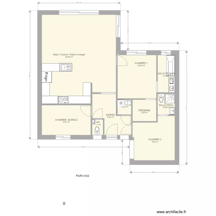 PLAIN PIED sans meuble phase 1. Plan de 