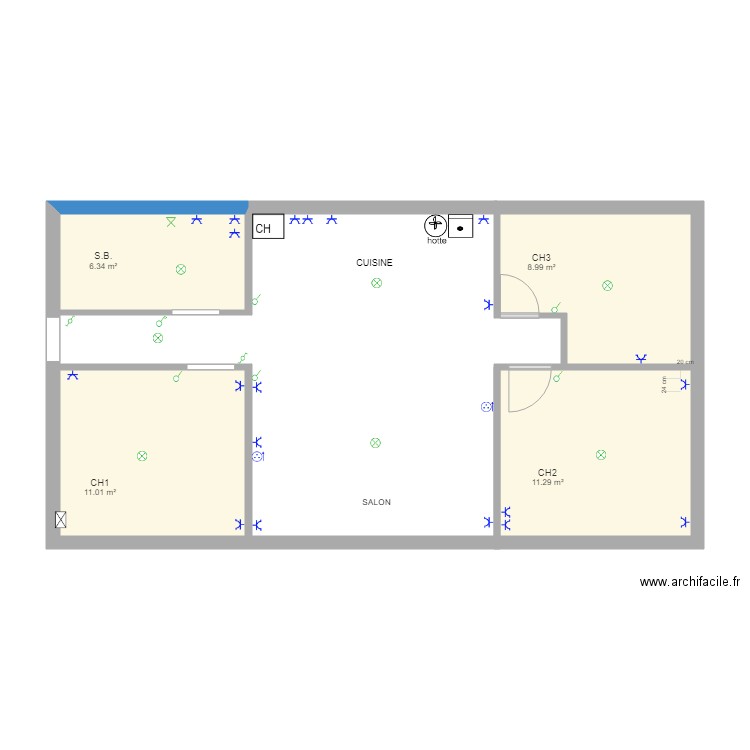 APPARTAMIENTO SCHEMA ELECTRIQUE. Plan de 0 pièce et 0 m2