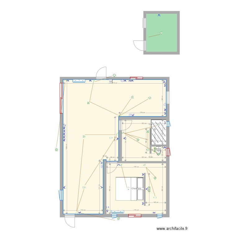 le 8 ELECTRICITE. Plan de 0 pièce et 0 m2