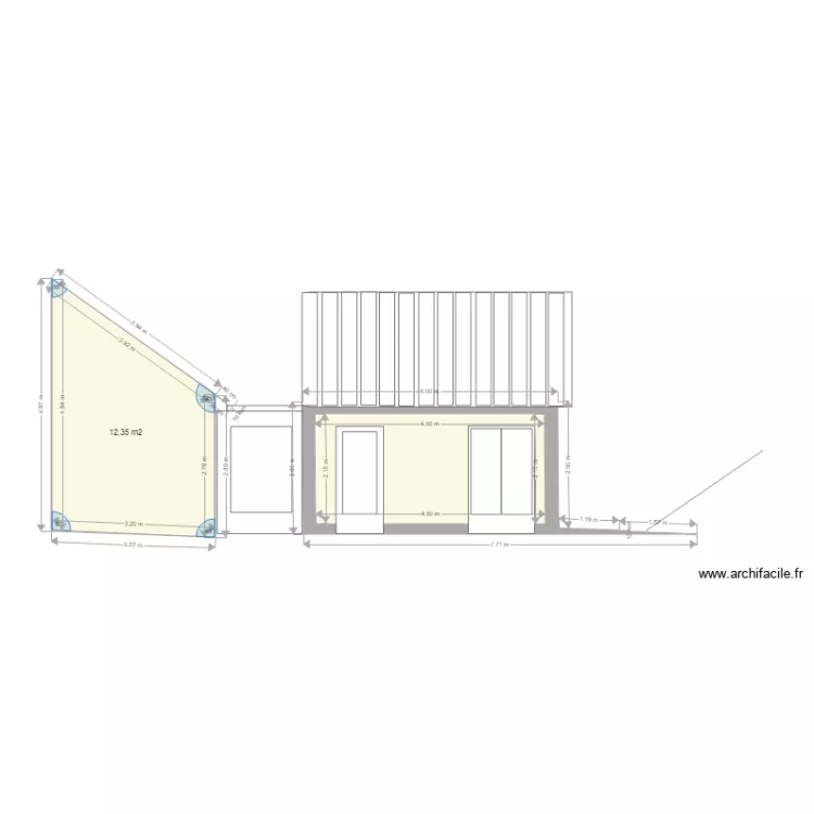 facade est . Plan de 