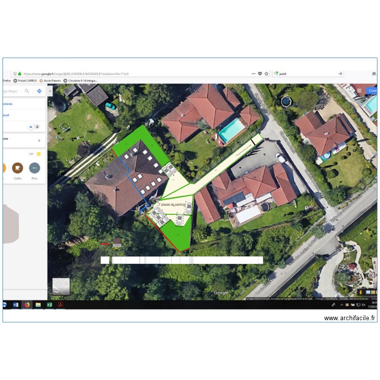 implantation du projet dans le paysage existant photo insertion ok1. Plan de 0 pièce et 0 m2