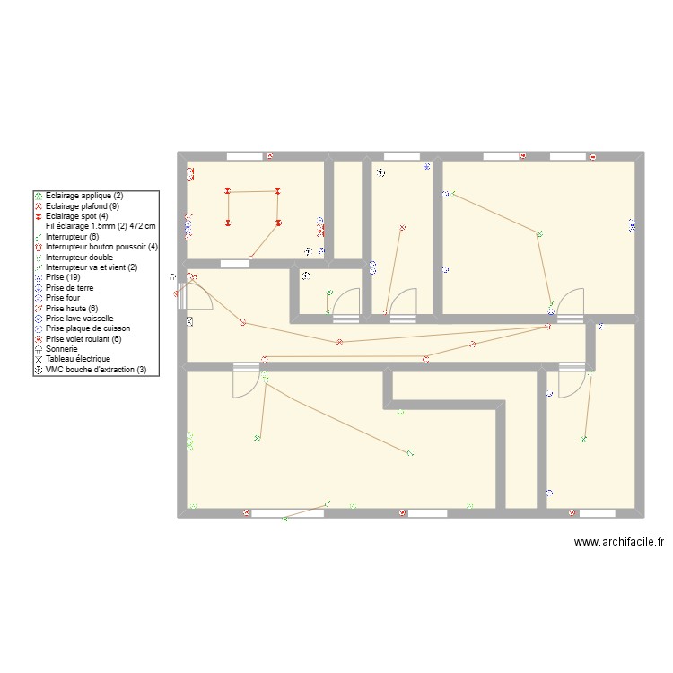 Plan Mont/meurthe. Plan de 7 pièces et 128 m2