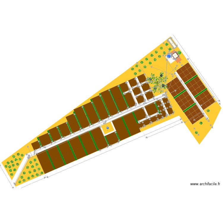 Jardin partagé V13 poulailler haie forage 10 04 22 1915. Plan de 2 pièces et 24 m2