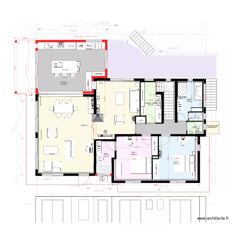 RdC V13 et Etage V8. Plan de 