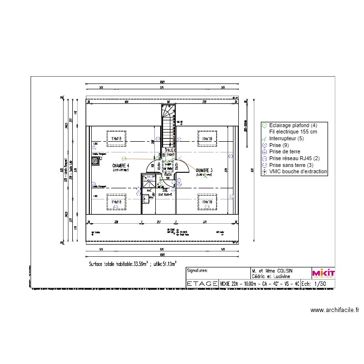 COUSIN ETAGE Plan elec. Plan de 0 pièce et 0 m2