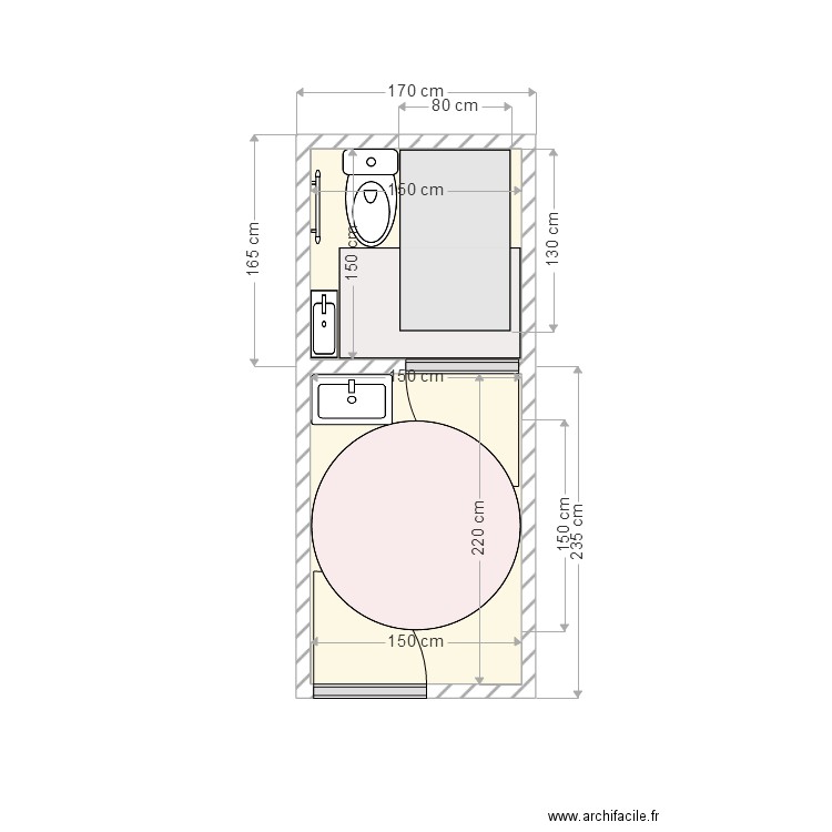 WC MIN AVEC SAS. Plan de 0 pièce et 0 m2