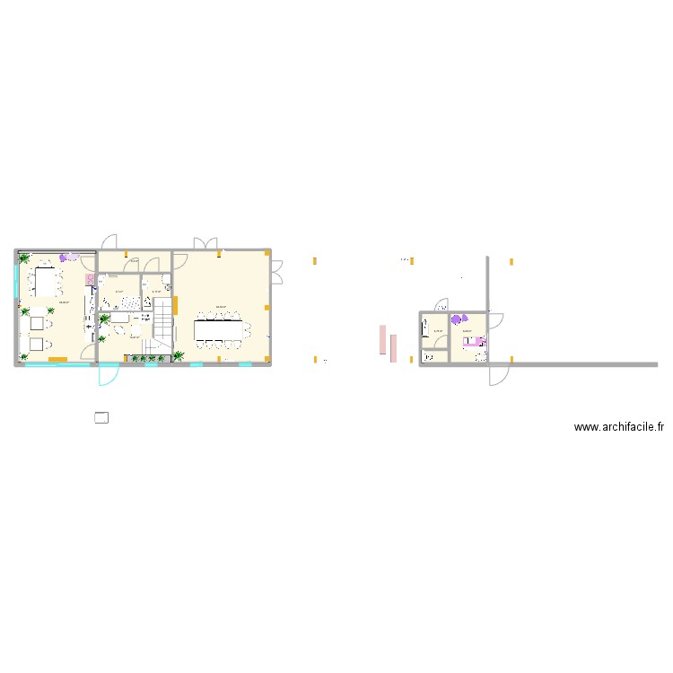 IDZIA RDC SCÉNARIO 4. Plan de 8 pièces et 120 m2