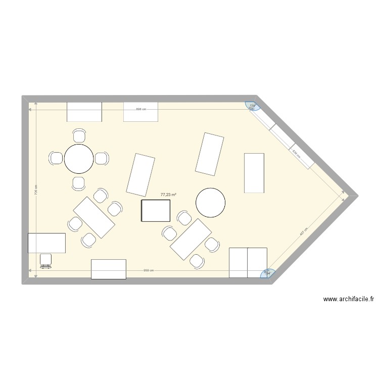 projet technologie 2.0. Plan de 1 pièce et 77 m2