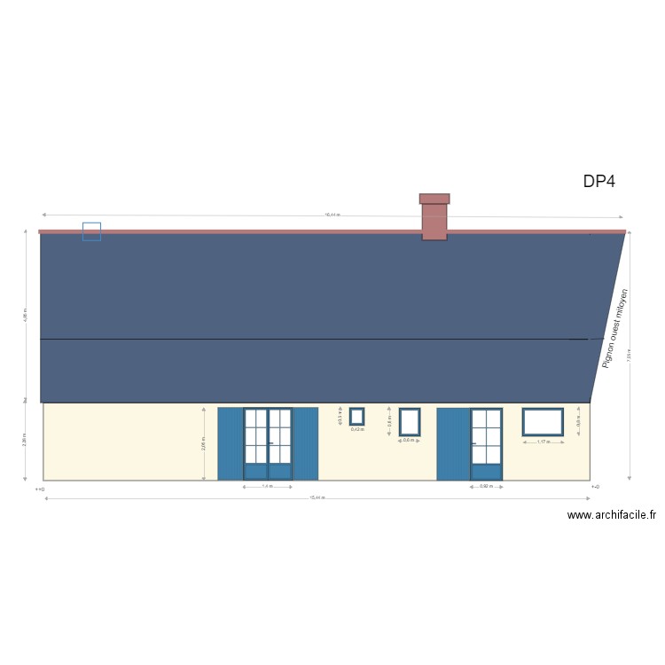 Facade NORD coté Cour. Plan de 0 pièce et 0 m2