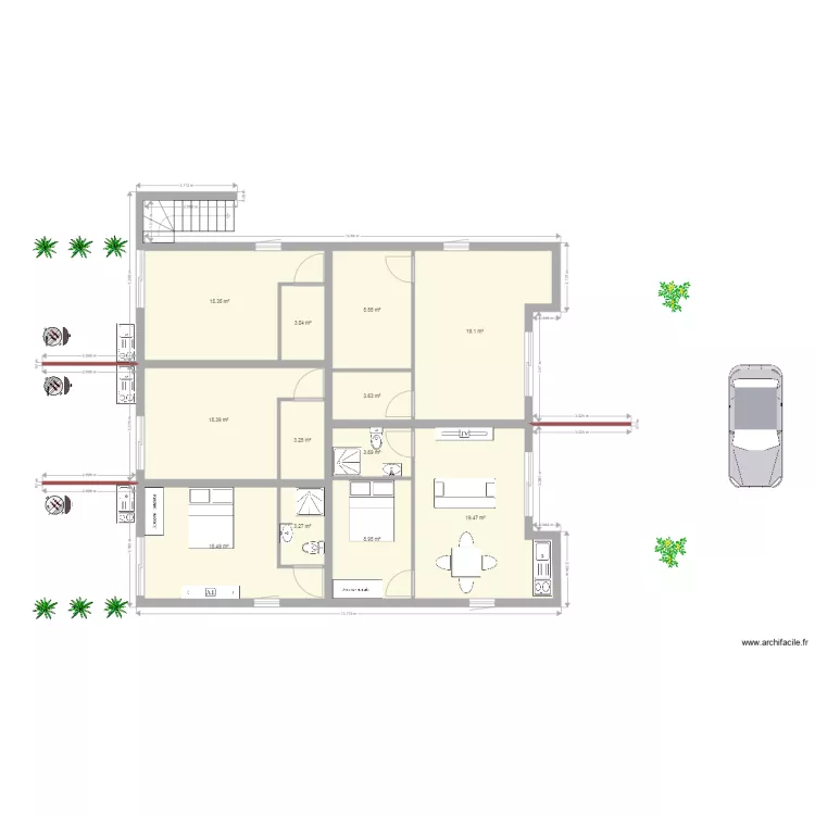 VILLA FLAMBOYANT rez de chaussée. Plan de VILLA FLAMBOYANT rez de chaussée. Plan de