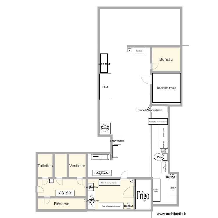 Boulangerie. Plan de 0 pièce et 0 m2