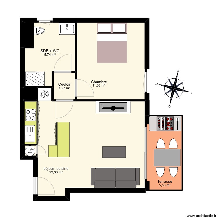 CONTRERAS. Plan de 8 pièces et 47 m2