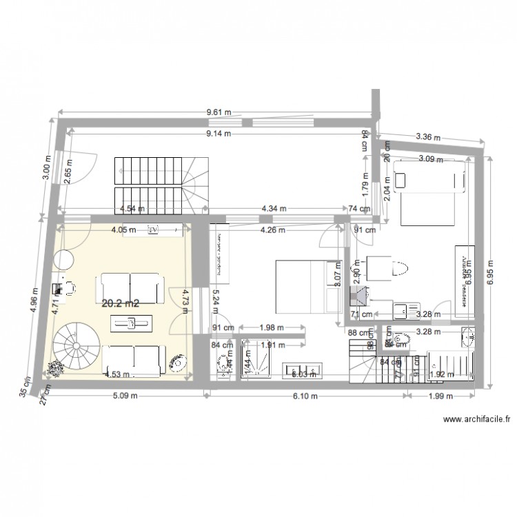 rez de chaussée . Plan de 0 pièce et 0 m2