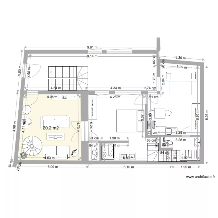 rez de chauss&eacute;e . Plan de 