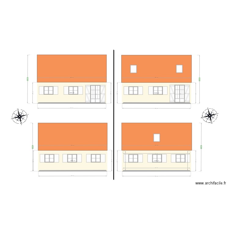 facade avant apres. Plan de 0 pièce et 0 m2