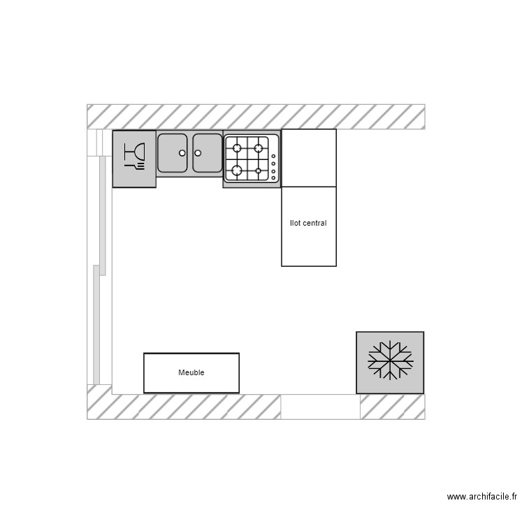 Projet cuisine véranda. Plan de 0 pièce et 0 m2