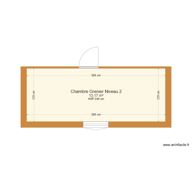 Chambre grenier du Mas. Plan de 