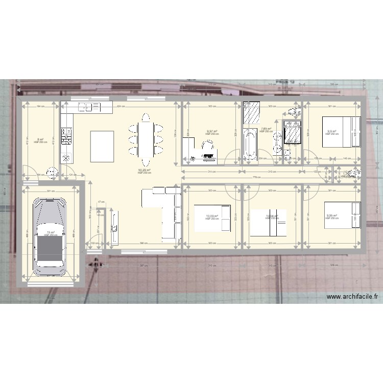 plan 4. Plan de 11 pièces et 134 m2