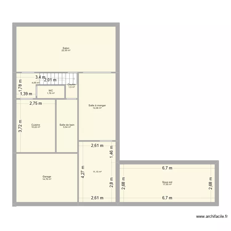 geerts. Plan de 21  et 185 m²