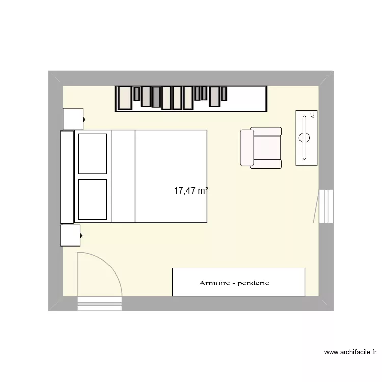 EDEN TECHNO. Plan de 1  et 17 m²