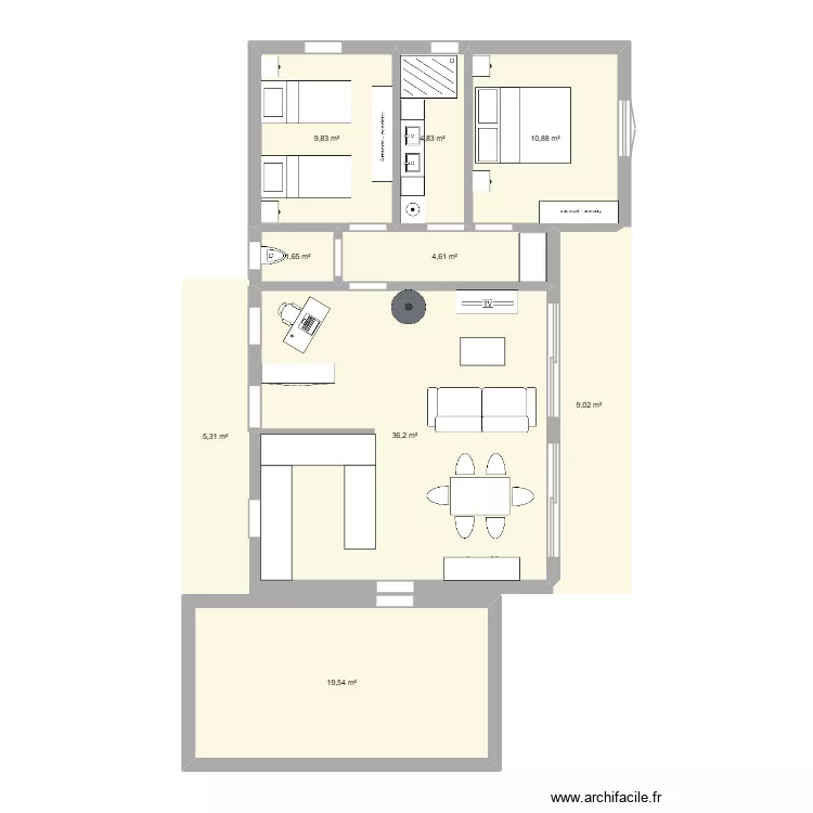 plan maison ile d\'yeu. Plan de 9  et 102 m²