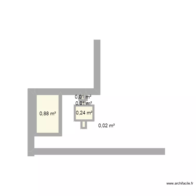 pazat. Plan de 5  et 1 m²