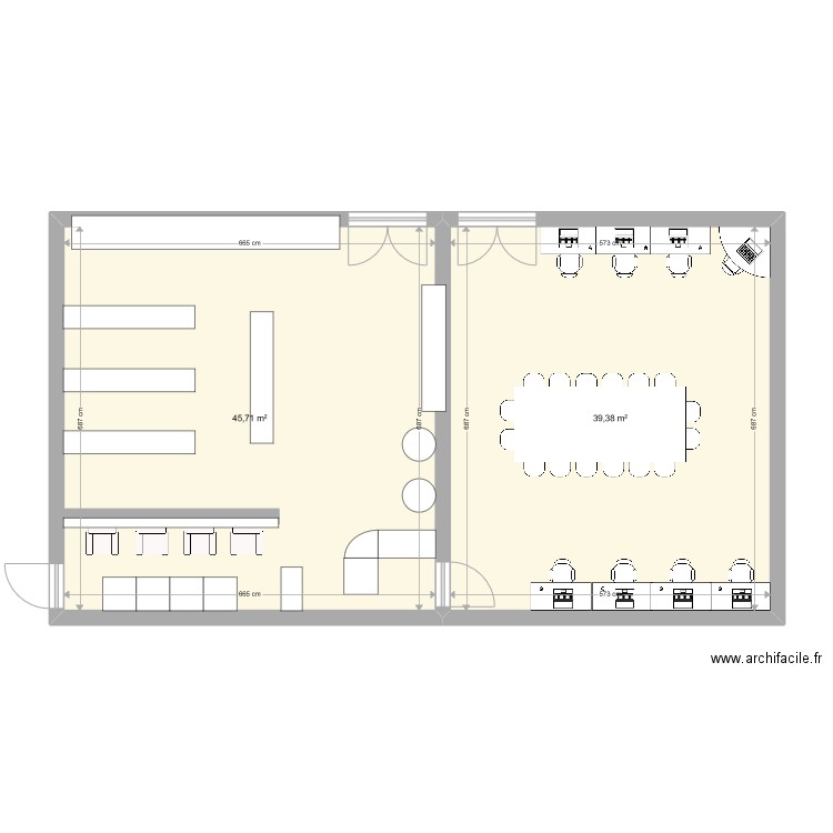 Plan boutique. Plan de 2 pièces et 85 m2