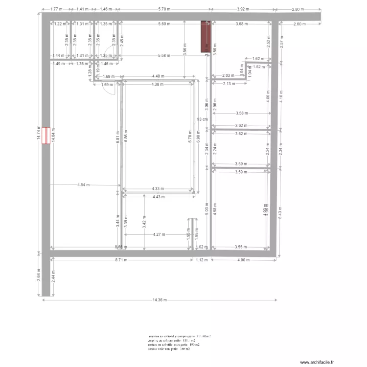 CARRE  plans existant  cotes &agrave; valider. Plan de 