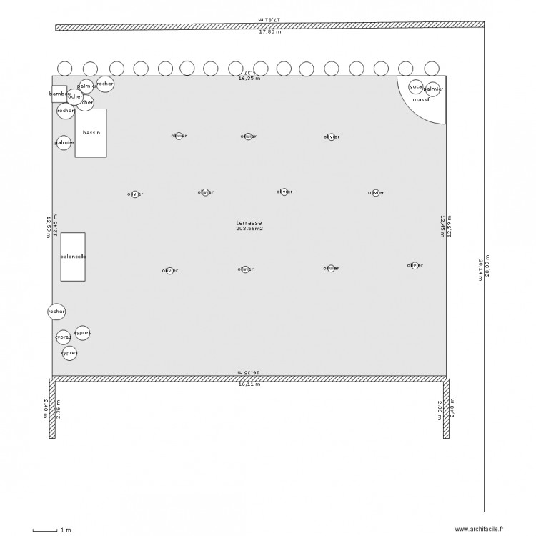 terrasse. Plan de 0 pièce et 0 m2