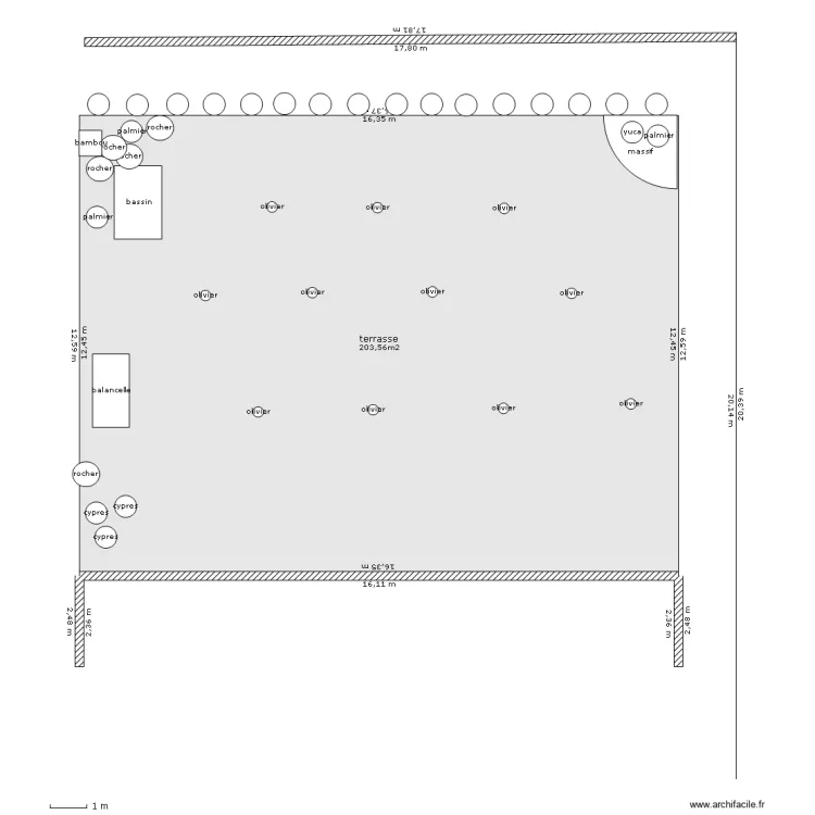terrasse. Plan de 