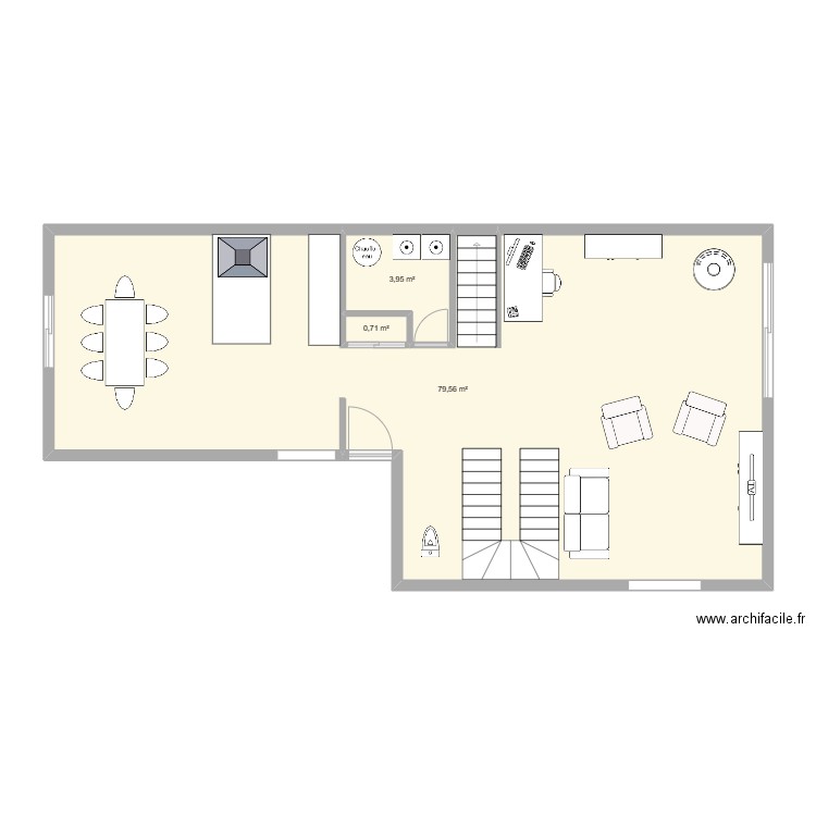 SANSVIGNE2. Plan de 3 pièces et 84 m2