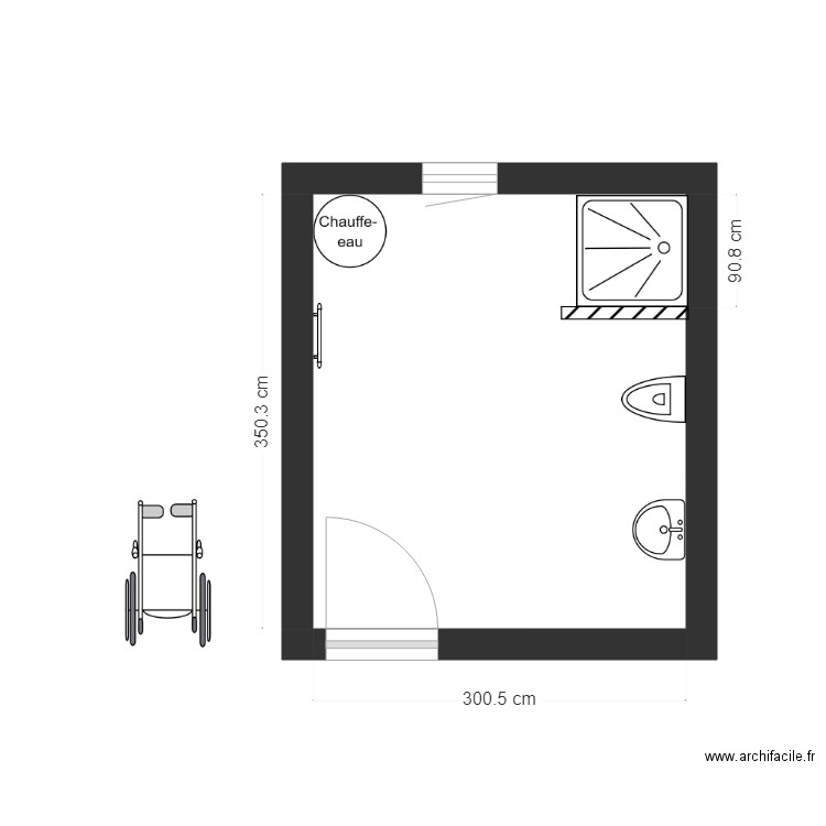 salle de douche wc. Plan de 0 pièce et 0 m2