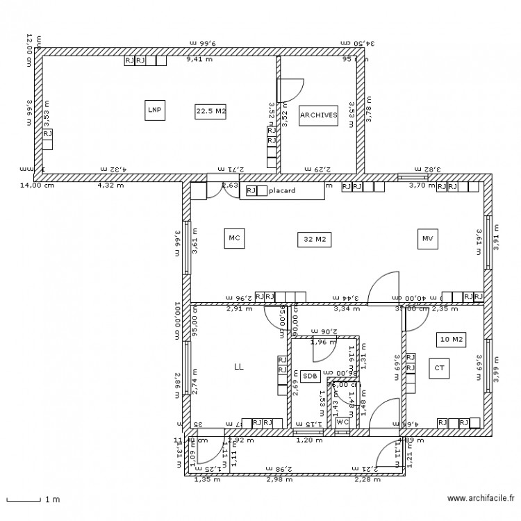 BUREAU 1 ETAGE NOISY 5. Plan de 0 pièce et 0 m2