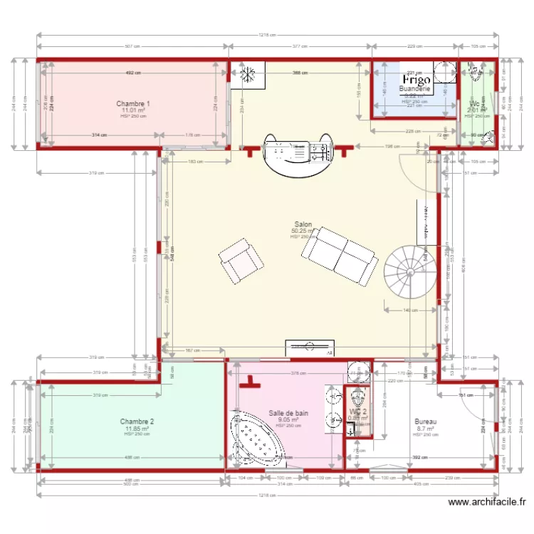 Maison Habitation ST CLAIR 3 D&eacute;finitif Meubl&eacute;. Plan de 