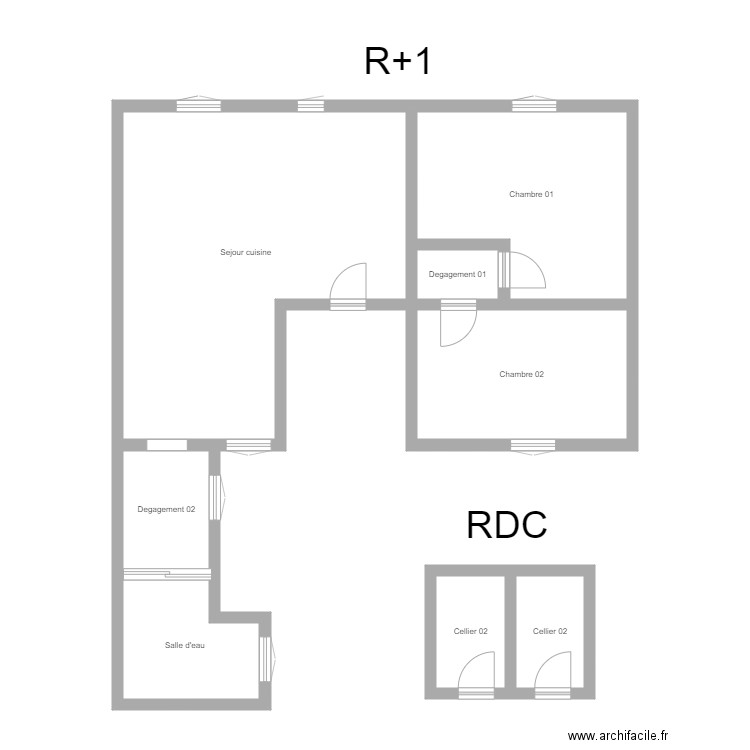 350601087. Plan de 8 pièces et 88 m2