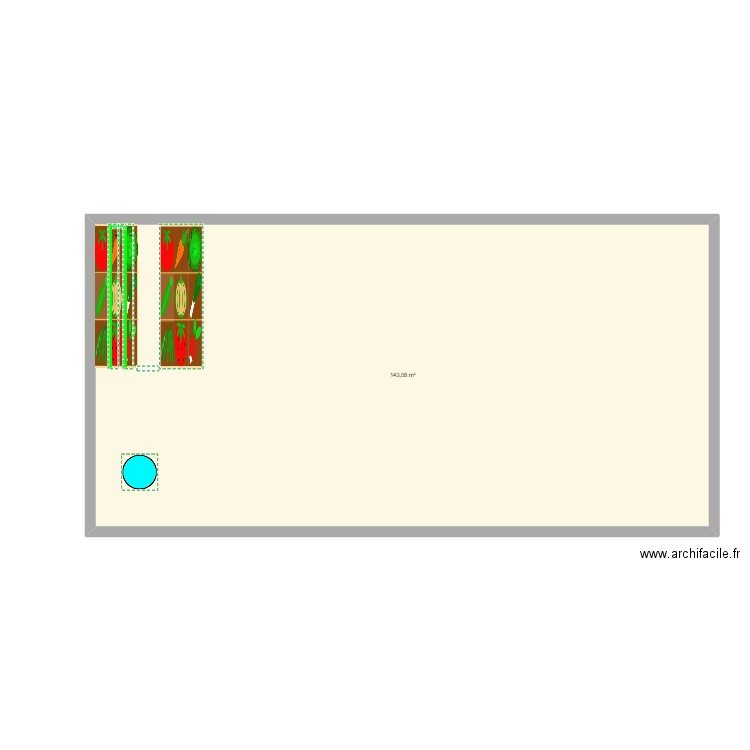 ELFATMI JARDIN. Plan de 1 pièce et 143 m2