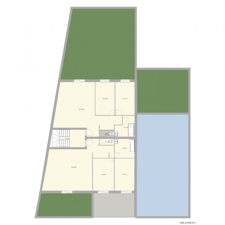 cel REZ DE CHAUSSEE Plancher  gazon br3. Plan de 0 pièce et 0 m2